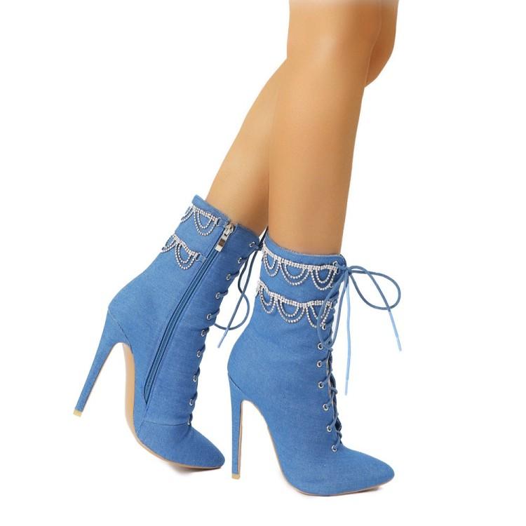Women’s Stiletto Ankle Boots With a High & Pointed Heel