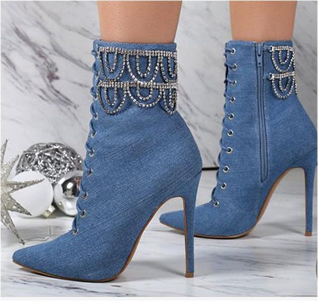 Women’s Stiletto Ankle Boots With a High & Pointed Heel