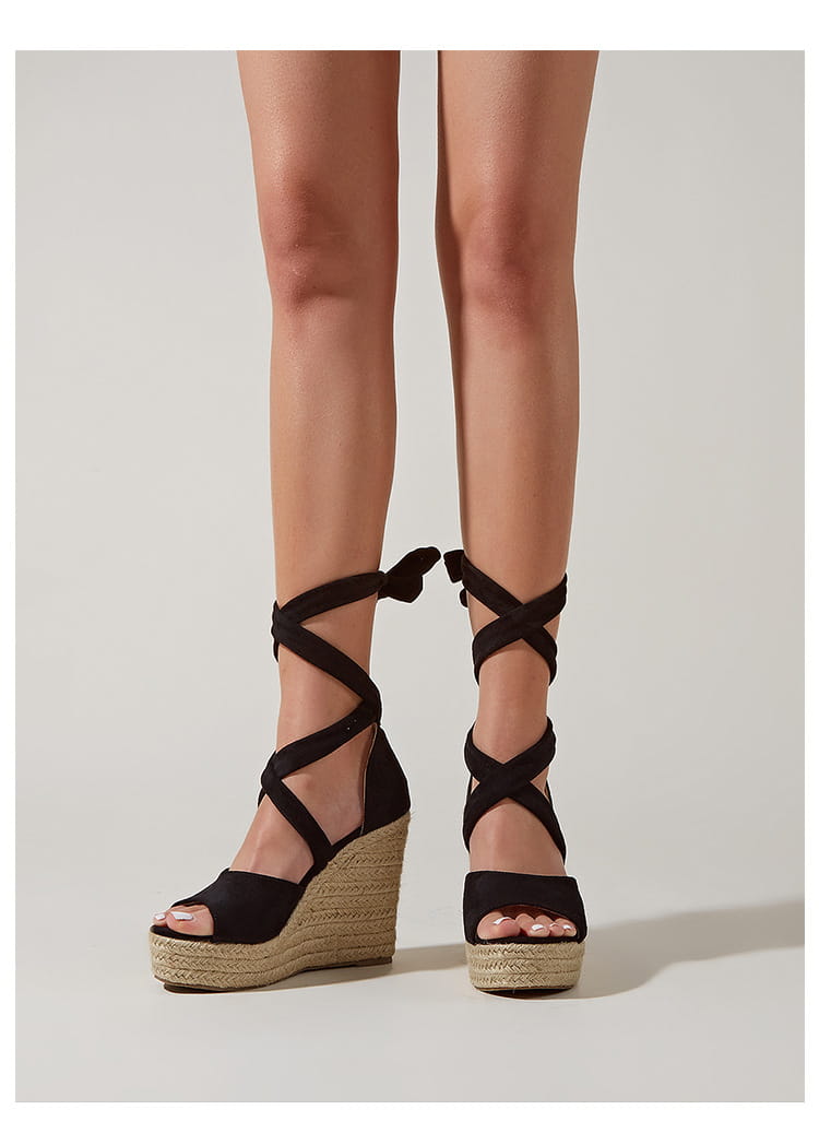 Sandálias com cadarços, sapatos femininos de verão