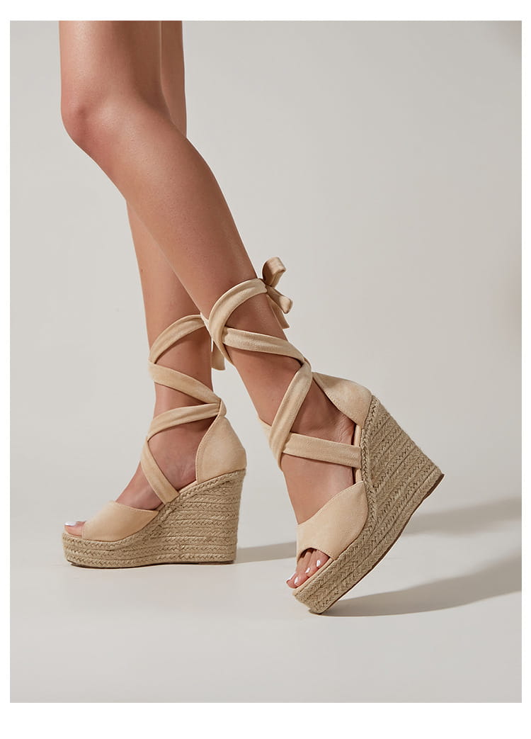 Sandálias com cadarços, sapatos femininos de verão