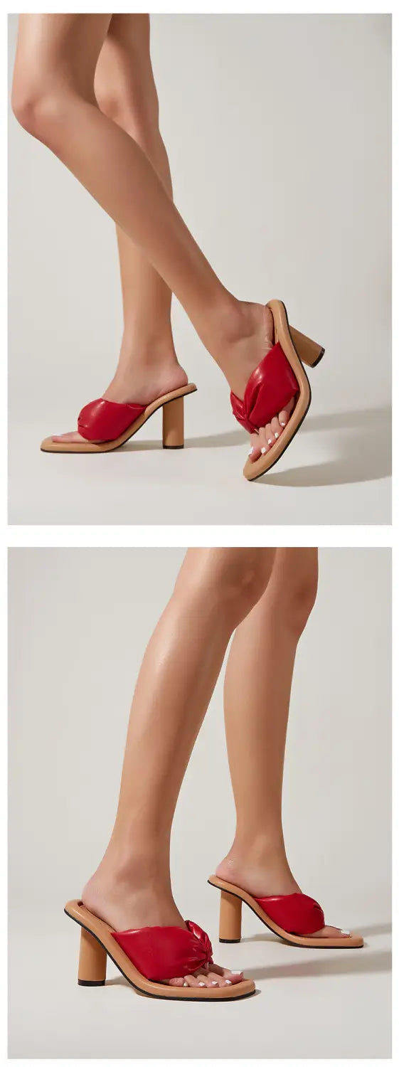 Sapatos femininos com novo clipe - sandálias espinha de peixe grossas