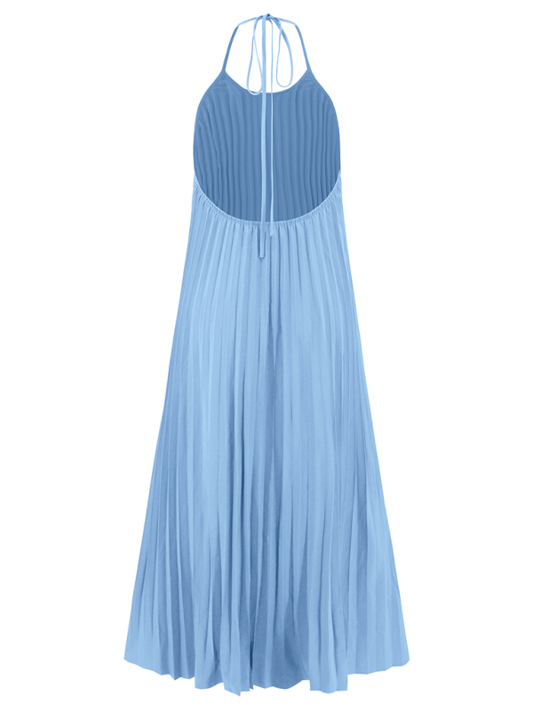 New A-hem pleated beach vacation long dress | AE&GStor