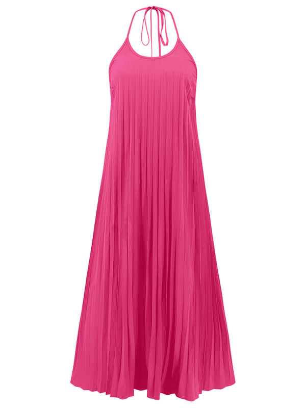 New A-hem pleated beach vacation long dress | AE&GStor