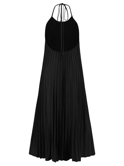 New A-hem pleated beach vacation long dress | AE&GStor