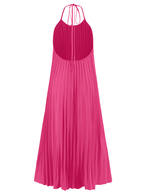 New A-hem pleated beach vacation long dress | AE&GStor