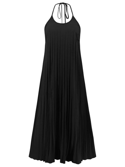 New A-hem pleated beach vacation long dress | AE&GStor