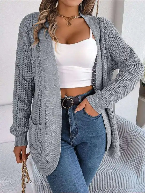 Casual Pocket Long Sleeve Knitted Cardigan Jacket | AE&GStor