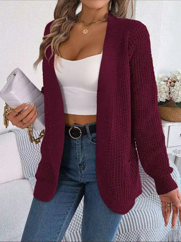 Casual Pocket Long Sleeve Knitted Cardigan Jacket | AE&GStor