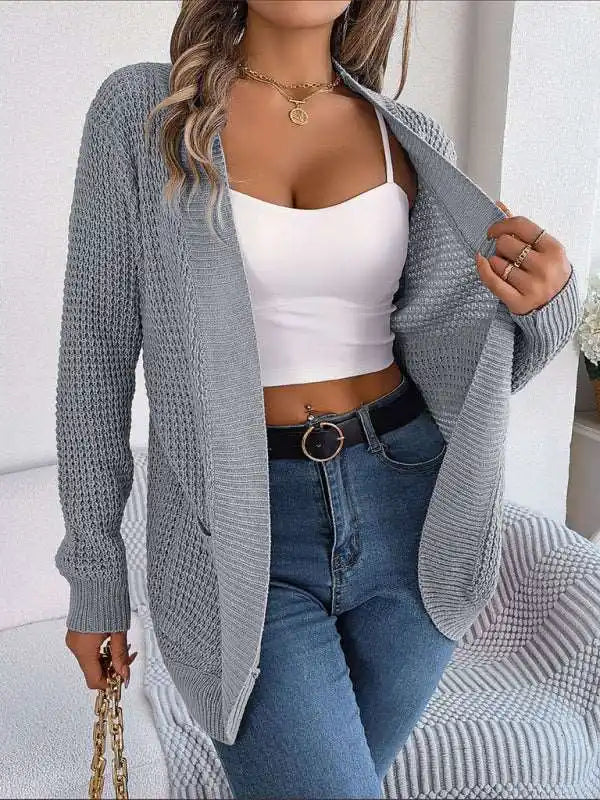 Casual Pocket Long Sleeve Knitted Cardigan Jacket | AE&GStor