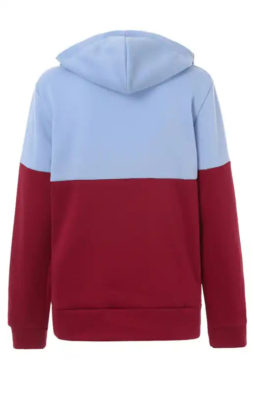 Double Zipper Color Block Hooded Long-Sleeved Plus Velvet Sweatshirt | AE&GStor