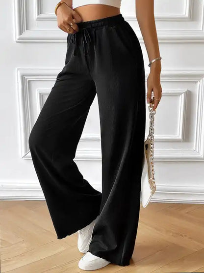 Fashion women’s new loose casual solid color wide leg trousers | AE&GStor