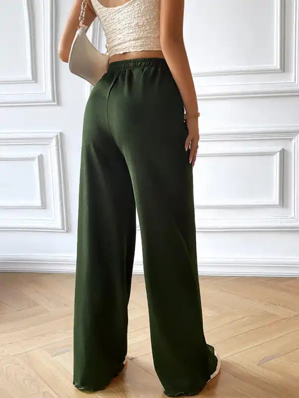 Fashion women’s new loose casual solid color wide leg trousers | AE&GStor