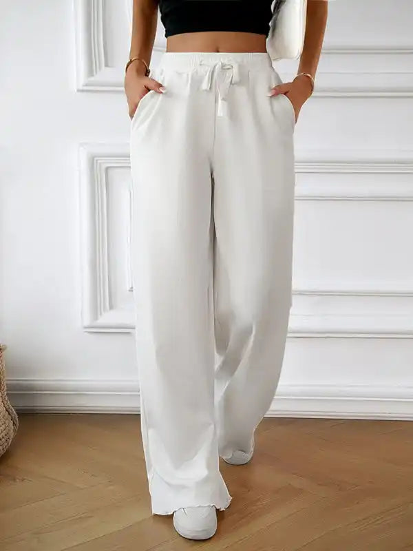 Fashion women’s new loose casual solid color wide leg trousers | AE&GStor