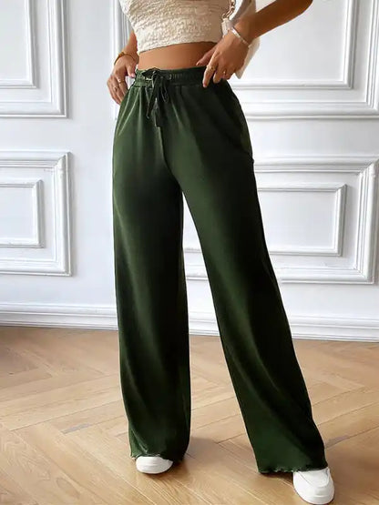 Fashion women’s new loose casual solid color wide leg trousers | AE&GStor