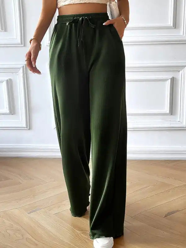 Fashion women’s new loose casual solid color wide leg trousers | AE&GStor