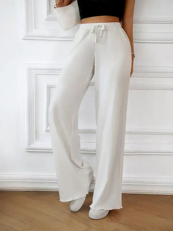 Fashion women’s new loose casual solid color wide leg trousers | AE&GStor