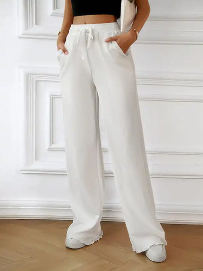 Fashion women’s new loose casual solid color wide leg trousers | AE&GStor
