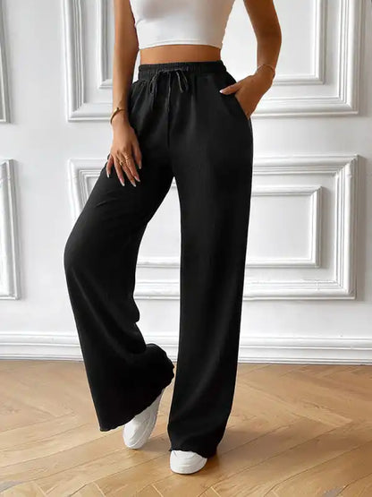 Fashion women’s new loose casual solid color wide leg trousers | AE&GStor