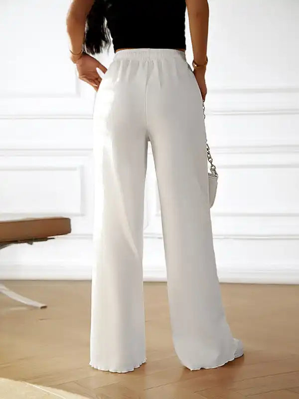 Fashion women’s new loose casual solid color wide leg trousers | AE&GStor