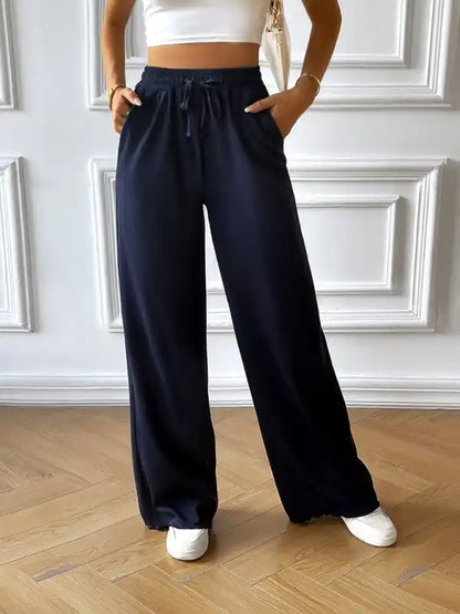 Fashion women’s new loose casual solid color wide leg trousers | AE&GStor