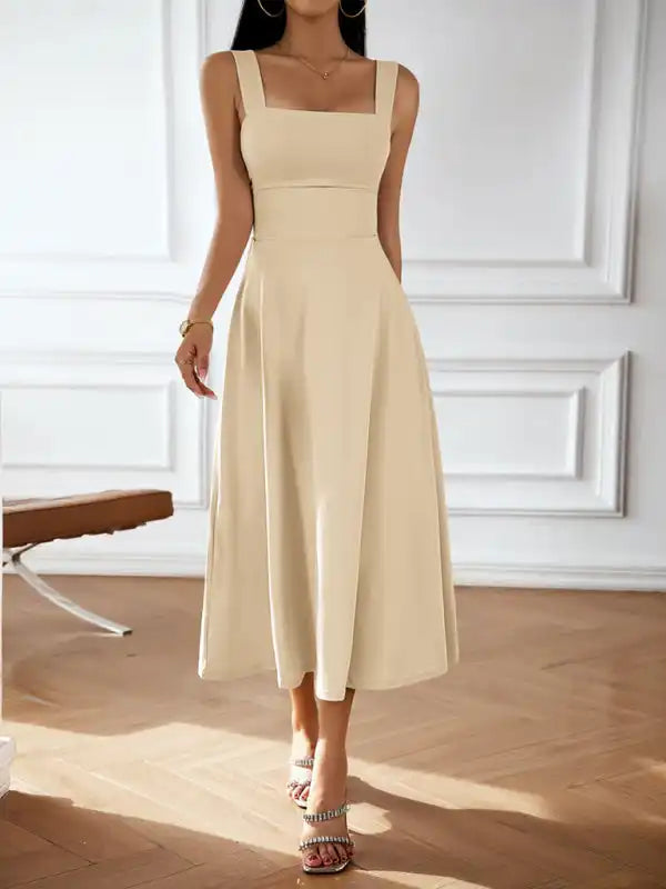 Fashion women’s new sexy and elegant solid color suspender dress | AE&GStor