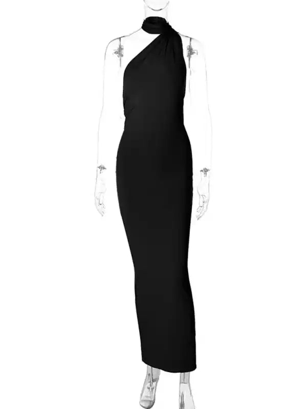 Feminine backless pleated slim fit sleeveless dress | AE&GStor
