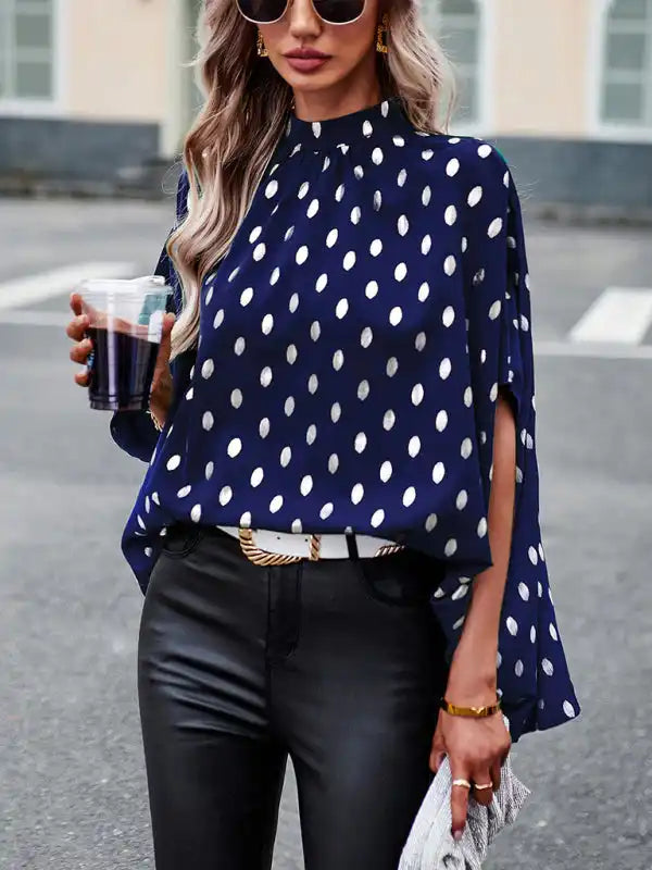 Golden Polka Dot Temperament Design Sense Long-Sleeved blouse | AE&GStor