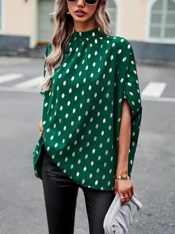 Golden Polka Dot Temperament Design Sense Long-Sleeved blouse | AE&GStor