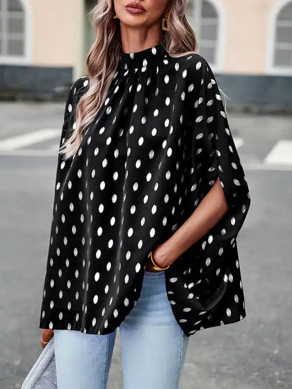 Golden Polka Dot Temperament Design Sense Long-Sleeved blouse | AE&GStor