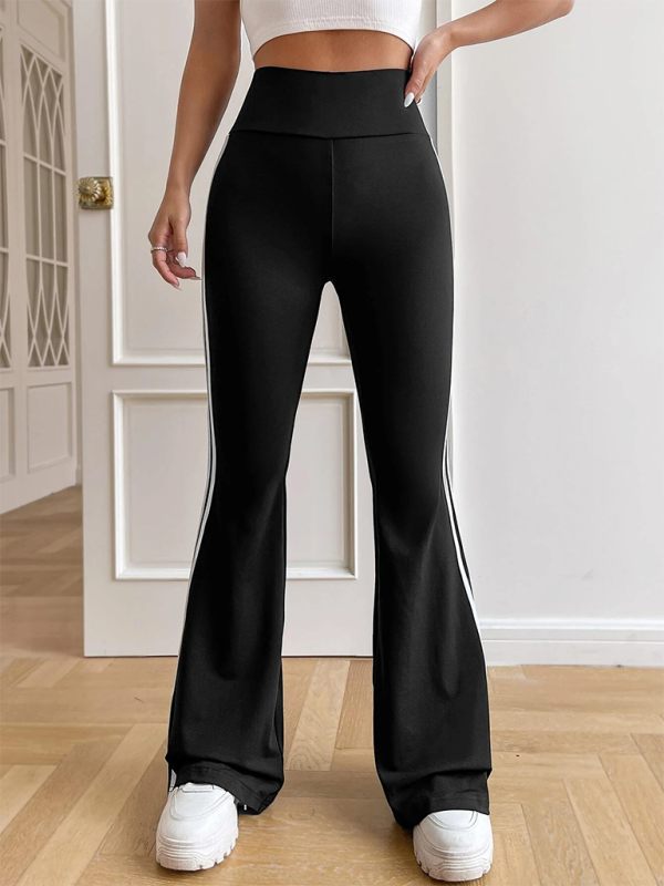 Women's high waist drape wide leg straight bootcut trousers casual pants