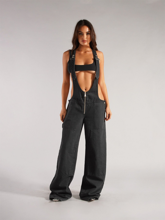 Shop Discounted Women's Pants Zipper Denim Overalls - AE&GStor