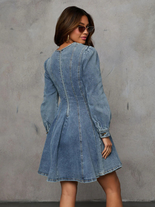 Shop Discounted Women's Denim Long Sleeve Dress - AE&GStor