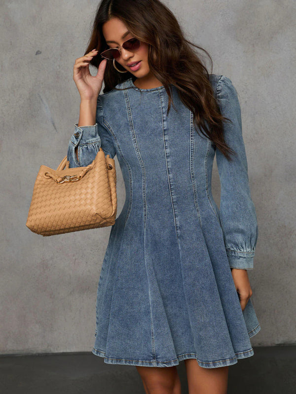 Shop Discounted Women's Denim Long Sleeve Dress - AE&GStor