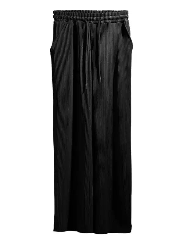 Men’s casual trousers, loose straight trousers, drapey striped high-waisted wide-leg trousers | AE&GStor