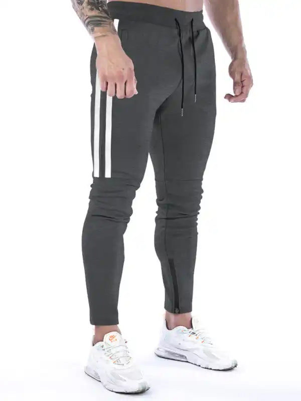 Men’s Contrasting Stripe Zippered Training Sweatpants | AE&GStor