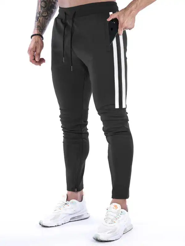 Men’s Contrasting Stripe Zippered Training Sweatpants | AE&GStor