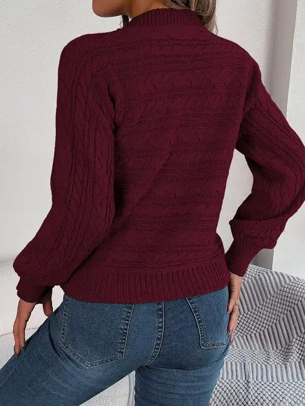 New casual hollow twist long-sleeved pullover sweater | AE&GStor