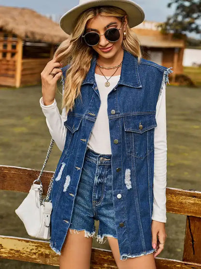 New denim vest vest summer fashion trend denim sleeveless vest | AE&GStor