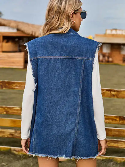 New denim vest vest summer fashion trend denim sleeveless vest | AE&GStor