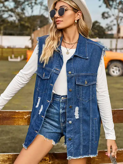 New denim vest vest summer fashion trend denim sleeveless vest | AE&GStor