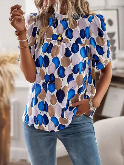 New irregular printing women’s short-sleeved shirt | AE&GStor