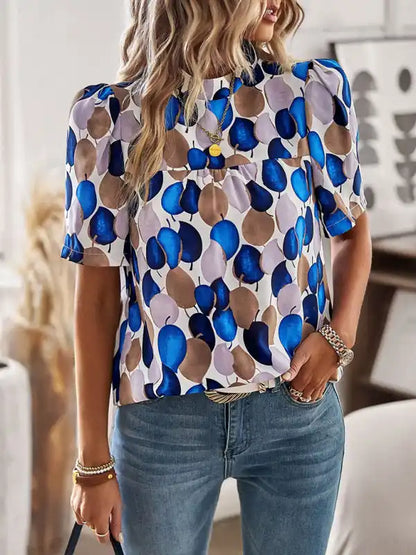 New irregular printing women’s short-sleeved shirt | AE&GStor