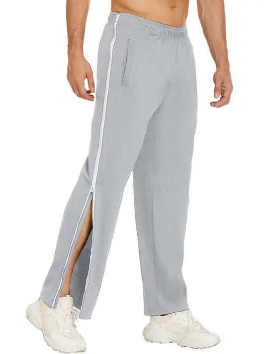 Men’s new solid color trendy sports side zipper loose sweatpants | AE&GStor