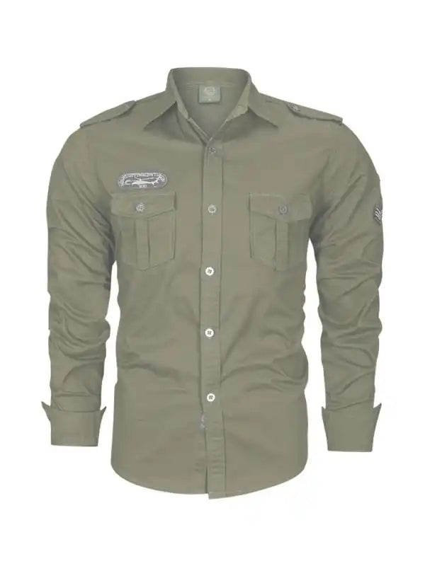 Men’s military style cotton long sleeve shirt | AE&GStor