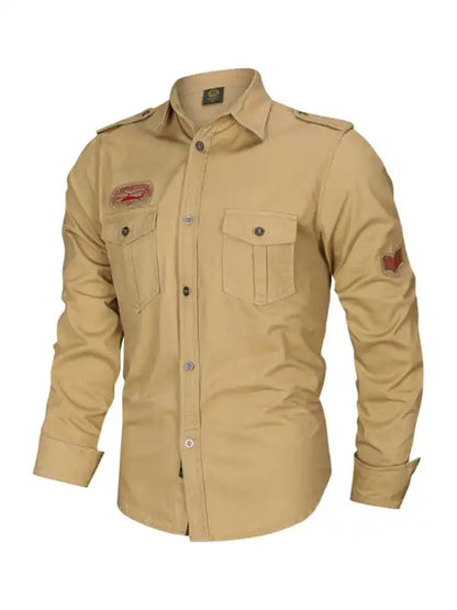 Men’s military style cotton long sleeve shirt | AE&GStor