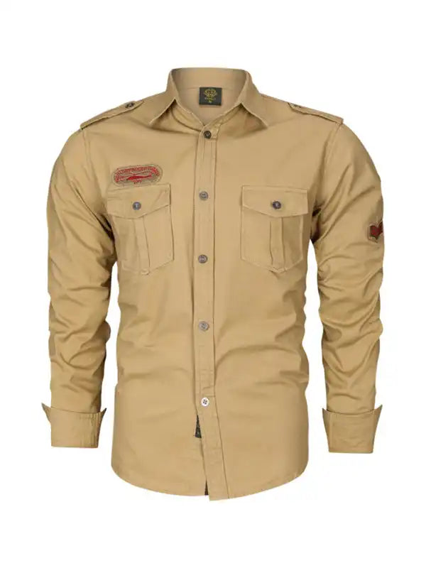 Men’s military style cotton long sleeve shirt | AE&GStor