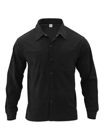 Men’s new casual multi-pocket solid color corduroy button-down shirt | AE&GStor