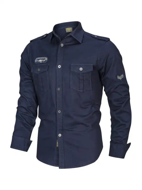 Men’s military style cotton long sleeve shirt | AE&GStor