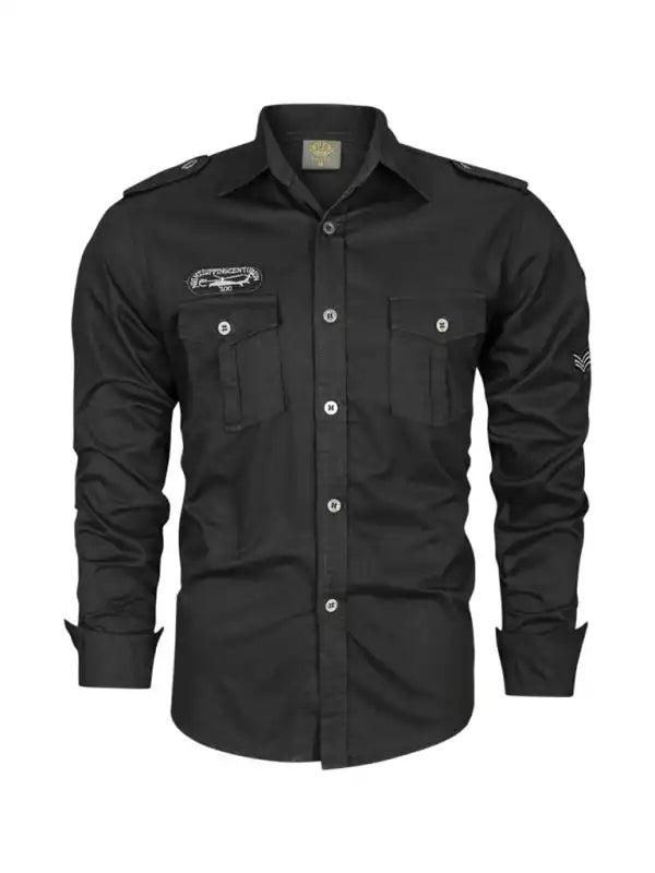 Men’s military style cotton long sleeve shirt | AE&GStor