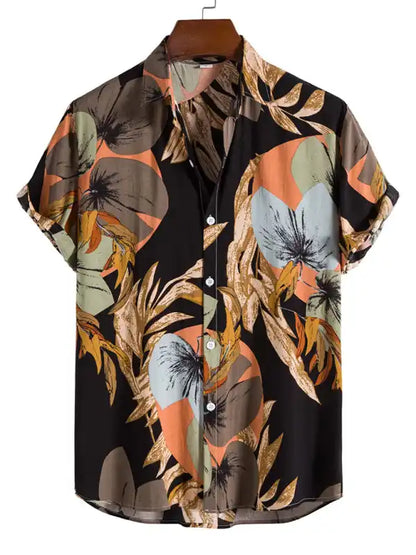 Men’s Fashion Trend Casual Cotton Printed Short Sleeve Shirt | AE&GStor